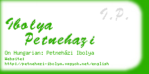 ibolya petnehazi business card